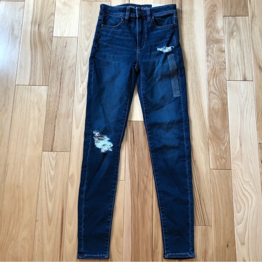 American Eagle Super Hi Rise Jeggings Distressed Skinny Jeans